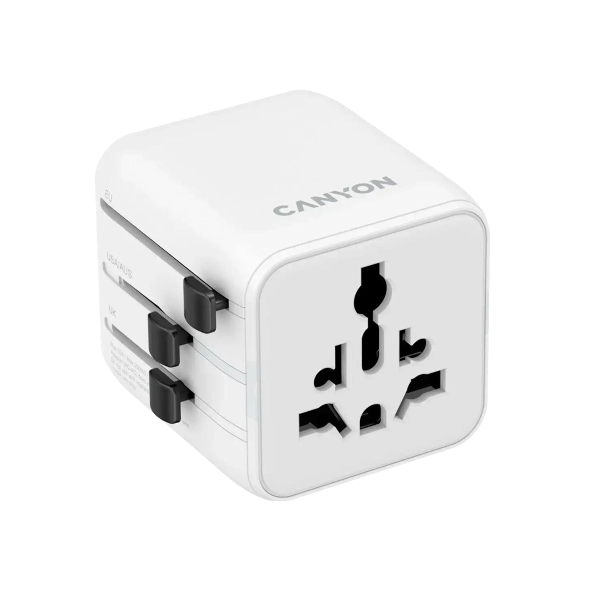 CANYON ONTOUR ONE Universal Travel Adapter EU/UK/US/AUS - White - STOORE.AE | ستور الامارات